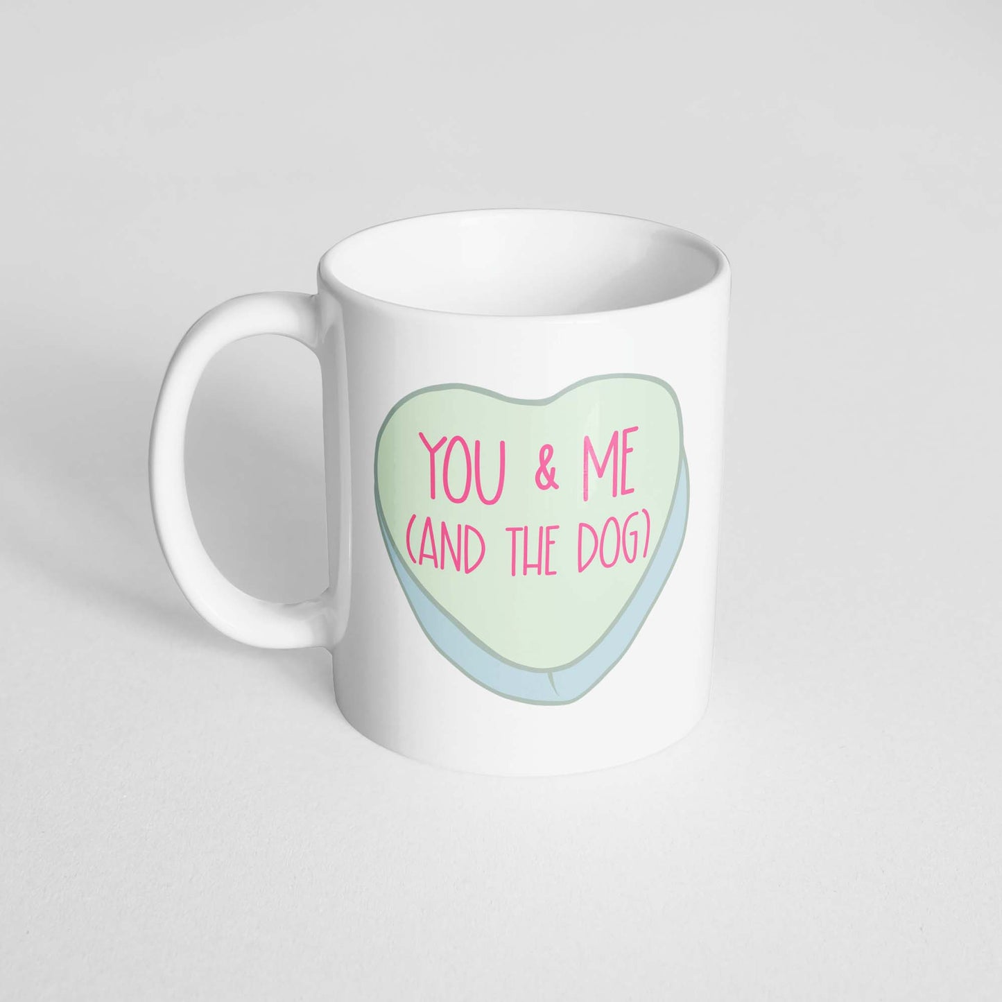 You & Me (and the dog) Heart Mug