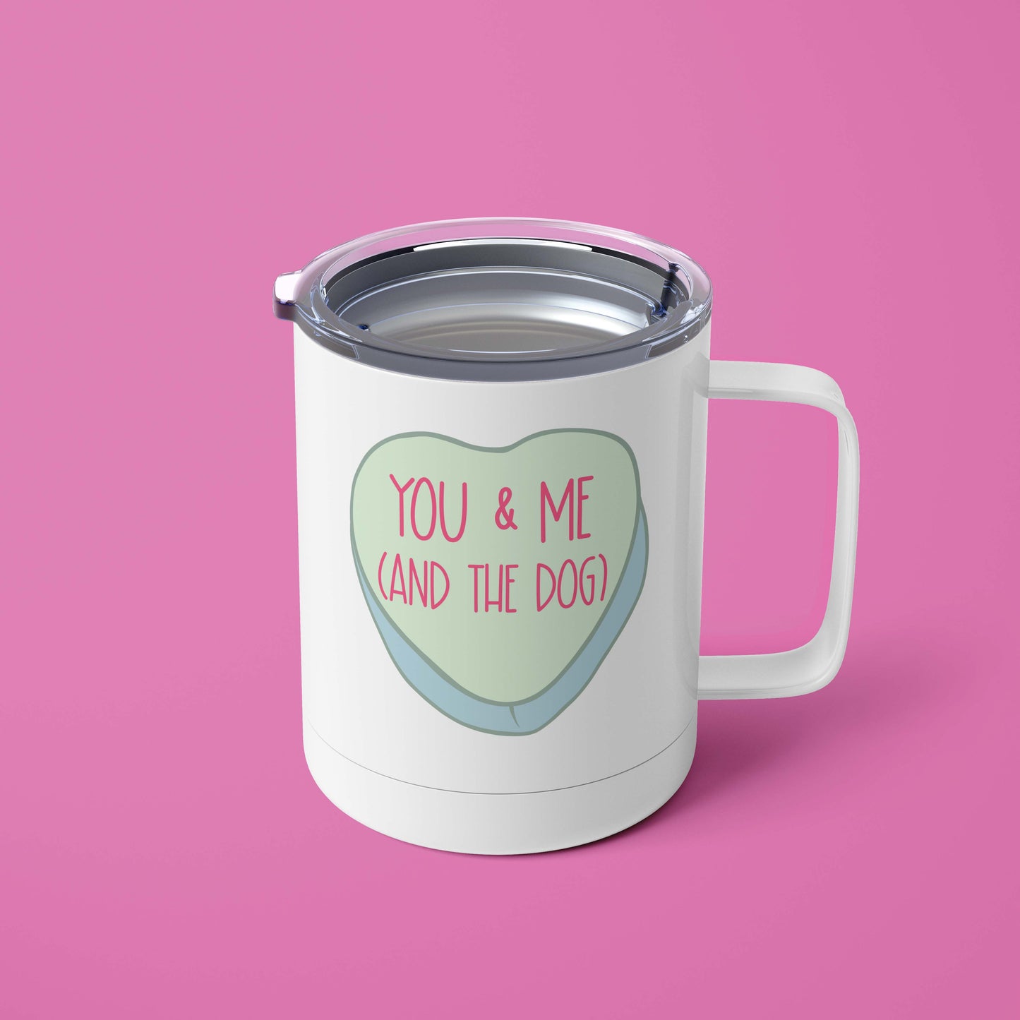 You & Me (and the dog) Heart Mug