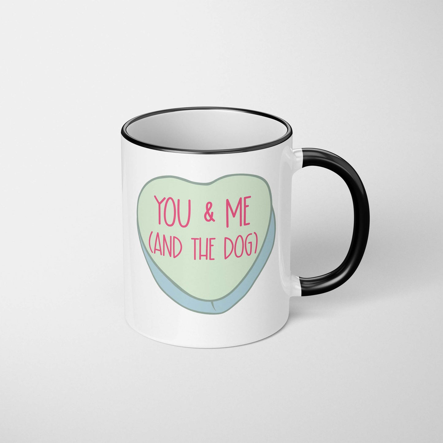You & Me (and the dog) Heart Mug