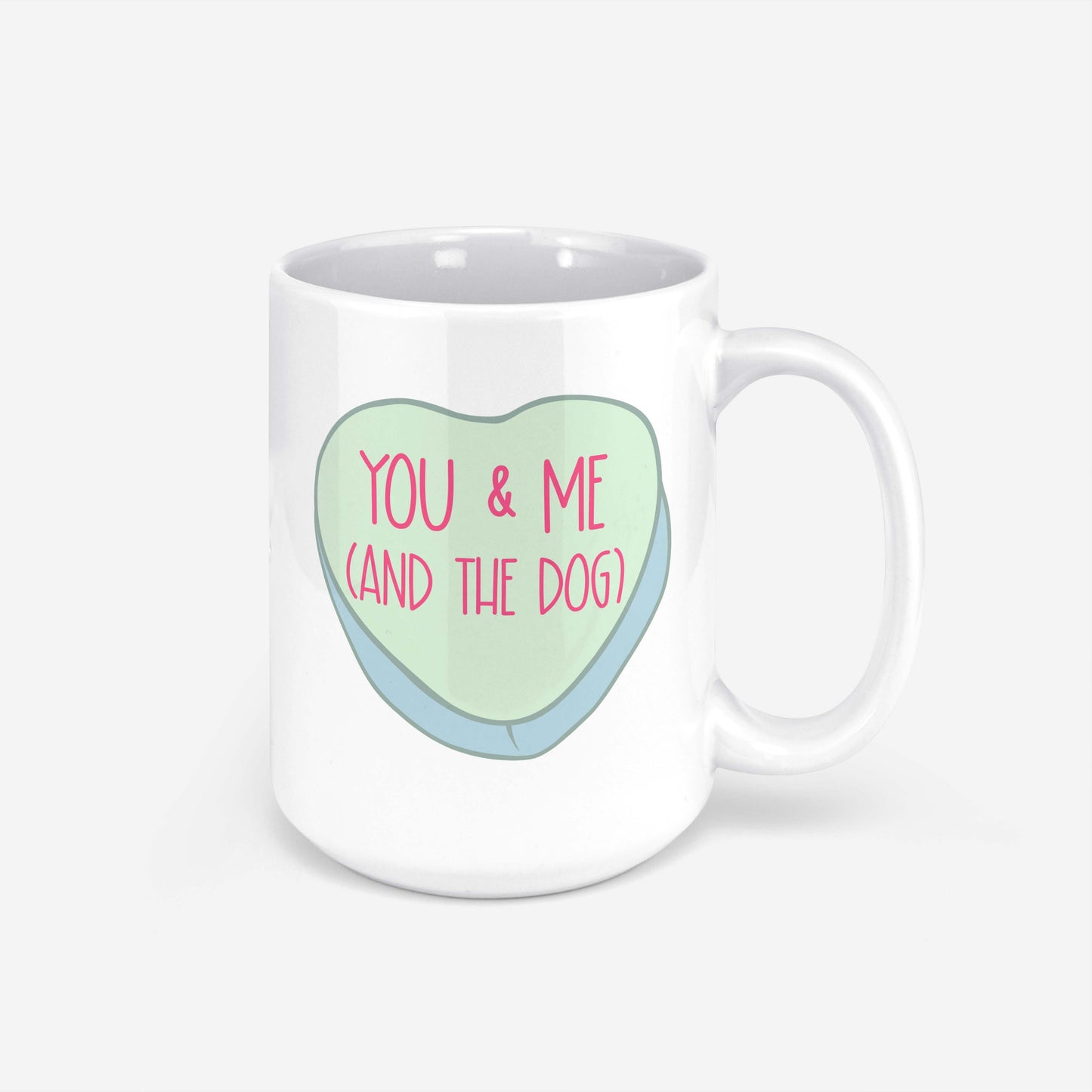 You & Me (and the dog) Heart Mug