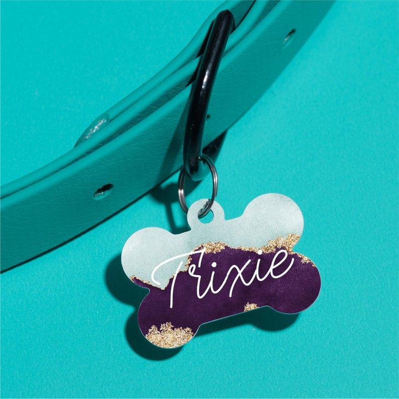 Gold Tipped Pet ID Tag - The Dapper Paw