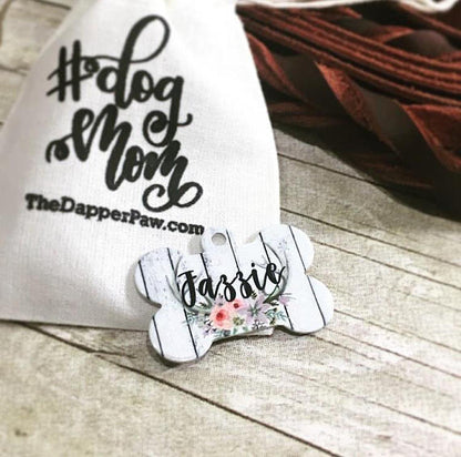 Floral Antler Pet ID Tag - The Dapper Paw