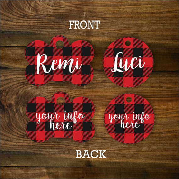 Buffalo Plaid (Large) Pet ID Tag - The Dapper Paw