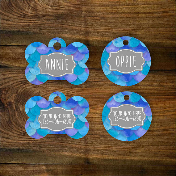 Mermaid (Blue) Pet ID Tag - The Dapper Paw