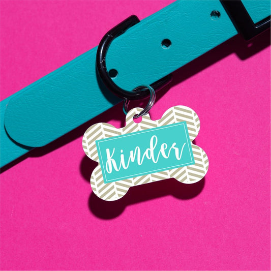 Herringbone Pet ID Tag - The Dapper Paw