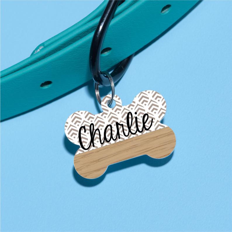 Geo Leaves Pet ID Tag - The Dapper Paw