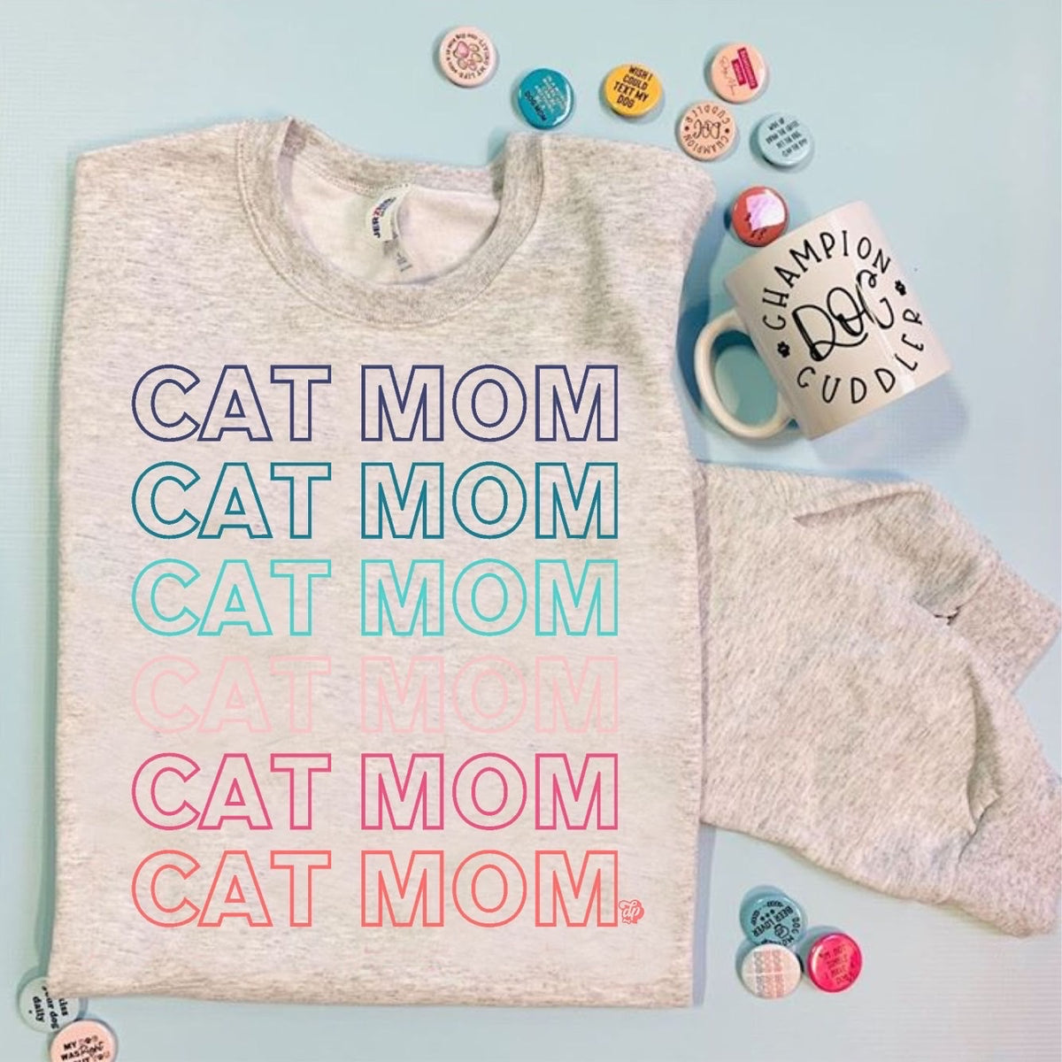 Rainbow Cat Mom Tee (WS - SUB1011) - The Dapper Paw