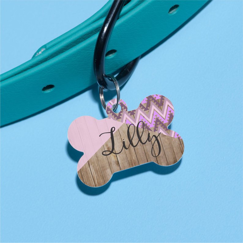 Lilac Cross Tribal Pet ID Tag - The Dapper Paw