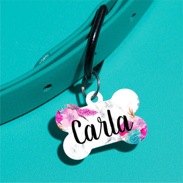 Marble Floral Pet ID Tag - The Dapper Paw