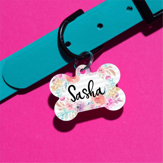 Pastel Floral Pet ID Tag - The Dapper Paw