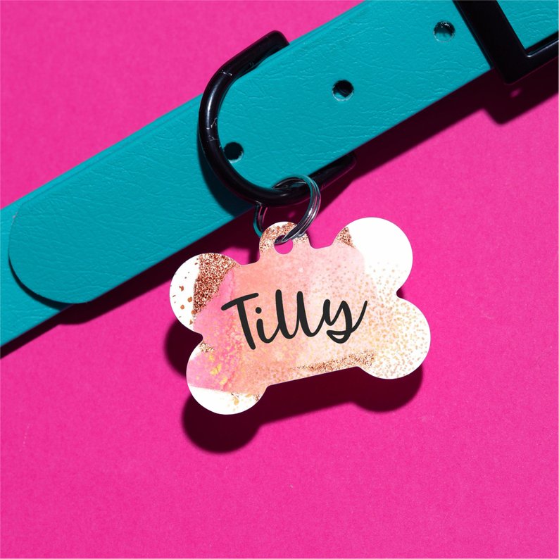 Rose Gold Speckle Pet ID Tag - The Dapper Paw