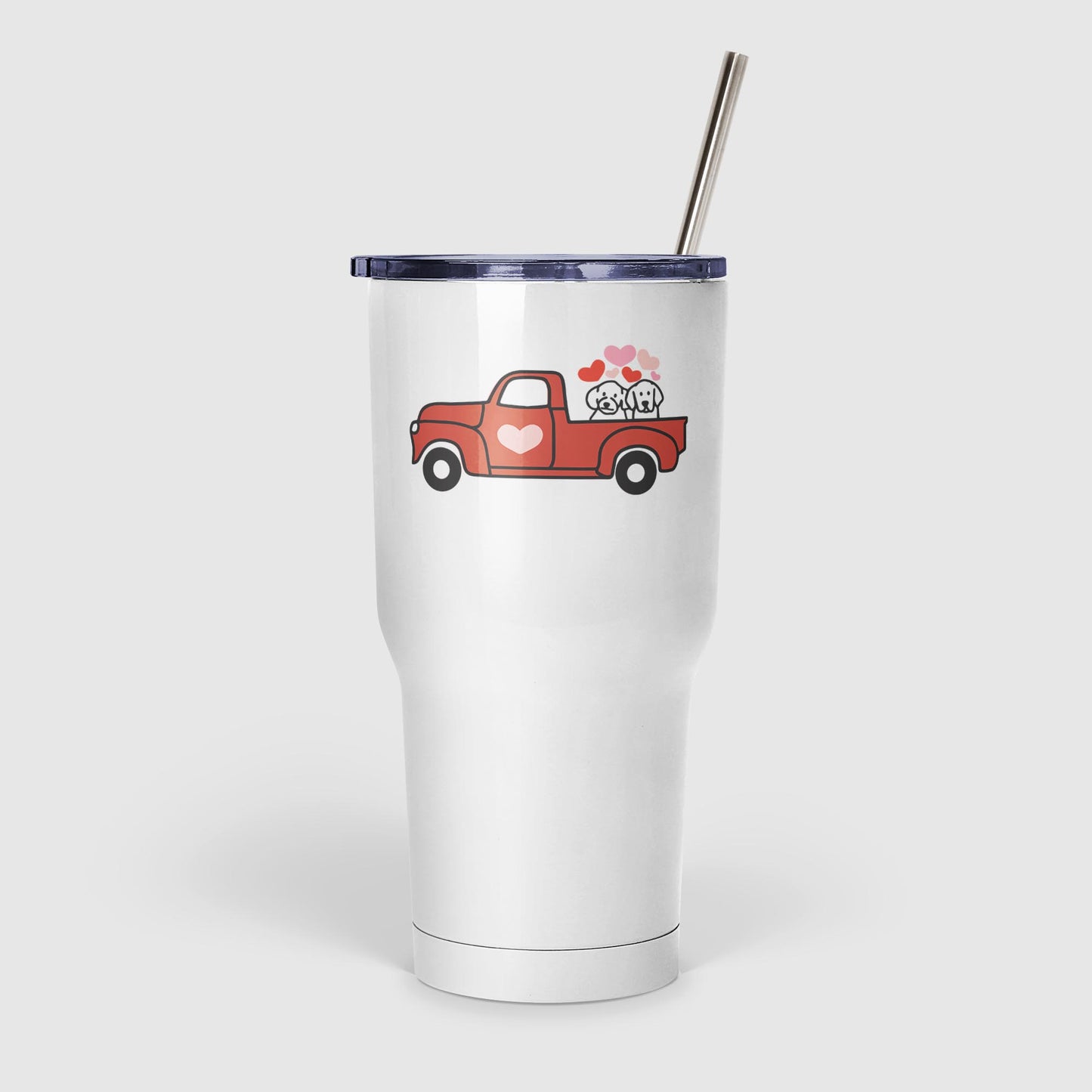 Red Truck Pups Valentine Mug