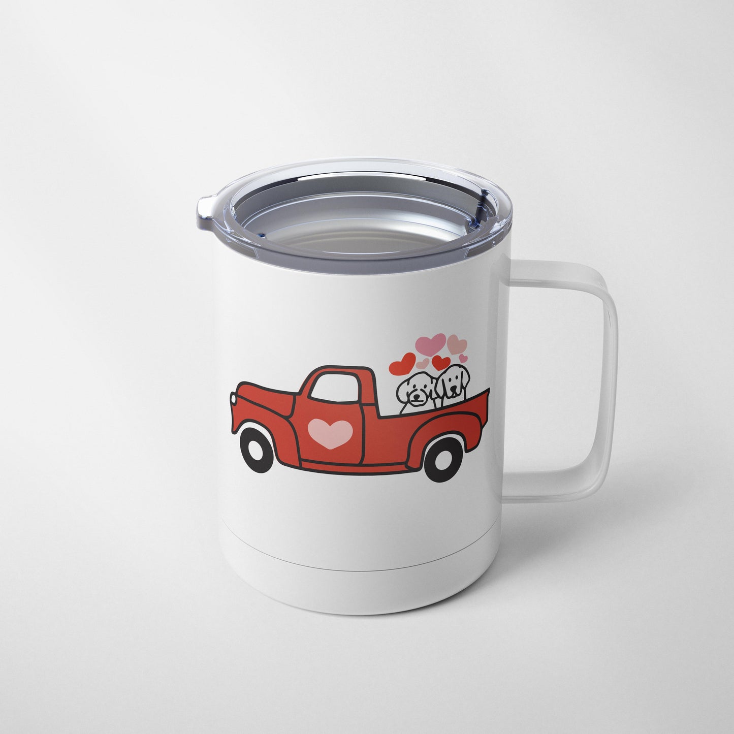Red Truck Pups Valentine Mug